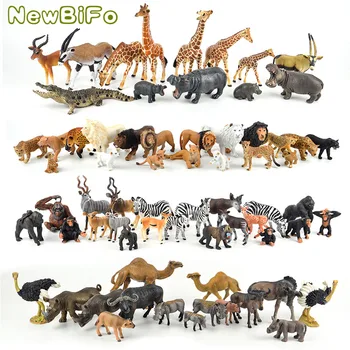 Veritabilă junglă sălbatică ferma de animale Zoo seturi leu, tigru, hipopotam rinocer elefant porc figurine copii jucărie de învățare pentru copii cadouri