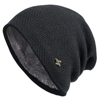 Mai cald Tricotate Pălării de Moda Blană Nouă Garnitură de Lână Groasă Cald Tricot Căciuli Balaclava Pălărie de Iarnă pentru Bărbați, Femei Capac Chelioși Capota