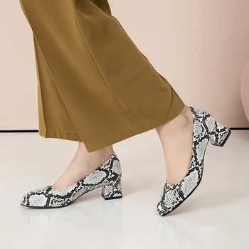 2020 Femei Pompe de Glezna, Toc Gros Pantofi Femei Pătrat Mijlocul Tocuri 4.5 cm Rochie de Munca Pompe Confortabil Doamnelor Pantofi mărimea 31-47 76-8