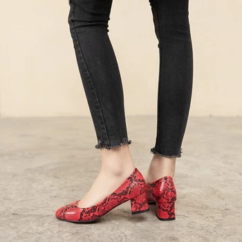 2020 Femei Pompe de Glezna, Toc Gros Pantofi Femei Pătrat Mijlocul Tocuri 4.5 cm Rochie de Munca Pompe Confortabil Doamnelor Pantofi mărimea 31-47 76-8