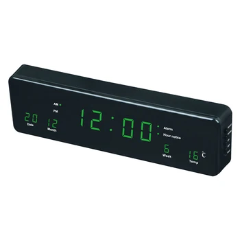 Ceas cu Alarmă inteligent cu Led Calendar Dreptunghiulară Plug-in Ceasuri de Perete Monitor Albastru Verde