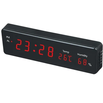 Ceas cu Alarmă inteligent cu Led Calendar Dreptunghiulară Plug-in Ceasuri de Perete Monitor Albastru Verde