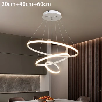 LED-uri moderne Lustre Pentru Living Dining Dormitor 3/4/5 Runda Inel Interior Perdeaua de Lumină lampă de Pandantiv Cerc corp de Iluminat