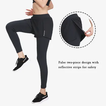 2 In 1 Femei de Compresie Pantaloni de Yoga cu Pantaloni Spandex Respirabil de Înaltă Talie Jambiere Sală de Fitness, Sport Jogging Pantaloni de Funcționare