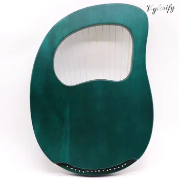 16 șir de lemn liră harpă siruri de caractere de metal okoumé lemn masiv instrument cu coarde verde mică harpă cu tuning cheie pânză de curățare
