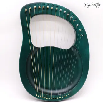 16 șir de lemn liră harpă siruri de caractere de metal okoumé lemn masiv instrument cu coarde verde mică harpă cu tuning cheie pânză de curățare