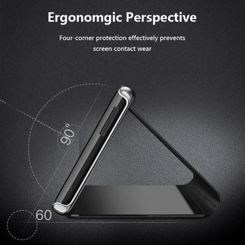 Smart Mirror Caz Flip Pentru Samsung Galaxy A51 A71 Nota 10 9 8 S10 S9 S8 S20 Plus S20FE A50 A70 A50S A70S A10 A20 A40 Acoperi Coque