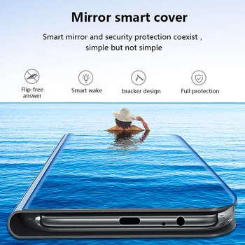 Smart Mirror Caz Flip Pentru Samsung Galaxy A51 A71 Nota 10 9 8 S10 S9 S8 S20 Plus S20FE A50 A70 A50S A70S A10 A20 A40 Acoperi Coque