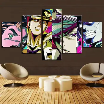 Lucrări de Artă modernă 5 Piese Anime Aventura Bizar Jojo lui Postere Canvas HD Tipărite Decorative de Perete de Arta Modular Poze Cadru