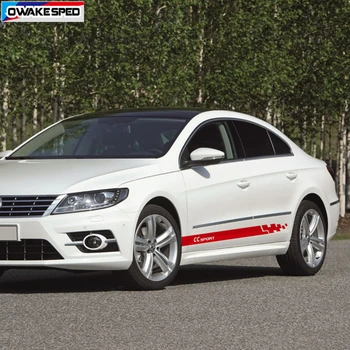 Curse Sport Dungi Portiera Laterală Fusta Autocolant Pentru Volkswagen-Passat CC FSI TSI Auto Corpul Decor Decalcomanii de Vinil Accesorii