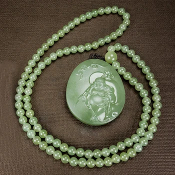 De înaltă calitate natural verde jad pandantiv handcarved Buddha de jad pandantive top brand de bijuterii jad jadeit jade colier