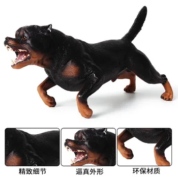 Dimensiune Mare Simulare Rottweiler Animal Figura Jucarii De Colectie Câine Animal De Figurine Copii Din Plastic De Ciment Jucarii