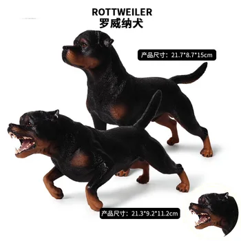 Dimensiune Mare Simulare Rottweiler Animal Figura Jucarii De Colectie Câine Animal De Figurine Copii Din Plastic De Ciment Jucarii