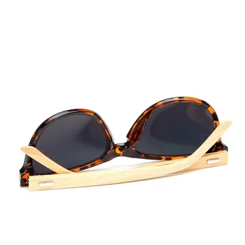 JASPEER Oameni de Bambus Oval Polarizat ochelari de Soare pentru Femei Classic Gray Lentile de Ochelari de Soare Vintage de Conducere Ochelari Ochelari UV400