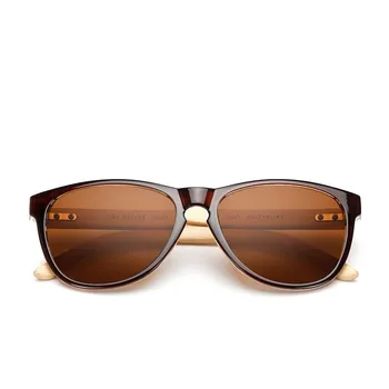 JASPEER Oameni de Bambus Oval Polarizat ochelari de Soare pentru Femei Classic Gray Lentile de Ochelari de Soare Vintage de Conducere Ochelari Ochelari UV400