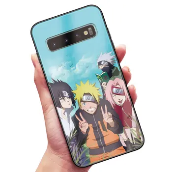 Naruto Anime Echipa 7 Sasuke sticla coque Telefon caz acoperire shell Pentru Samsung Galaxy S8 S9 S10 S10e Nota 8 9 10 Plus