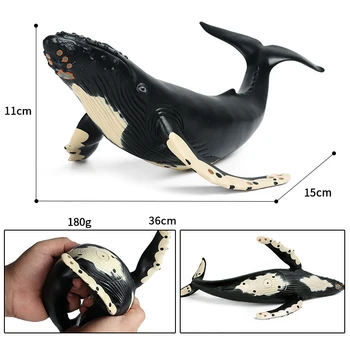 Simulare Animal Marin Model De Cauciuc Moale Balenă Cu Cocoașă Model Model Animal Ornamente
