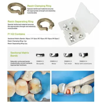 Mare Quanlity Dentare Sectionale Matricea Sistemului Dentar Sectionale Trupa Matrice De Rășină De Prindere/Separându Inel De Instrumente Stomatologice