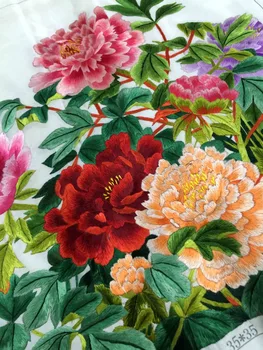 Manual de Mătase Pură Cusatura Broderie Pictura Arte Decor / Magnolie,Bujor,floare de Lotus,Japonia Chlorophytum,păsări fluture