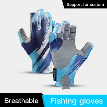 Degete de pescuit mănuși non-alunecare de jumătate-deget mănuși ușor respirabil pescuit la crap degetul mănuși de sport în aer liber, ciclism