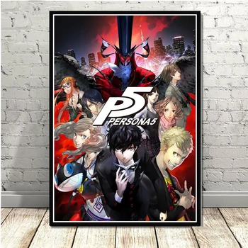 Persona 5 Joc Video Poster de Arta de Perete Imagine Postere si Printuri Panza Pictura pentru Camera Decor Acasă