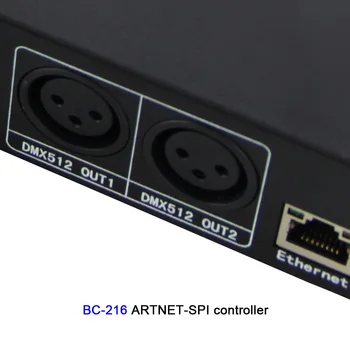 En-gros DC5V-24V 16CH Condus Artnet Controlerul BC-216 Artnet la SPI /DMX pixel controler de lumină+Două port(2*512 Canale)de ieșire