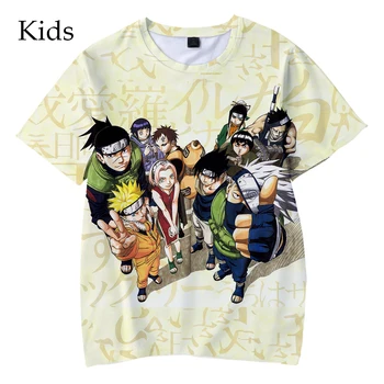 Noi de imprimare 3D Naruto Copii tricou pentru băieți și fete Maneca Scurta Moda Hip Hop pentru copii casual Anime Naruto 3D tricou