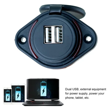 5V 3.1 UN Dual Port USB Incarcator de Priza Adaptor 12-24V Motocicleta Masina / Barca / ATV / UTV / Rulote / Remorci de Călătorie