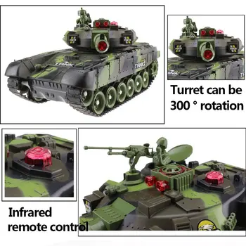 44CM RC Rezervor de Război radio rezervor Tactice de Vehicule Militare de Luptă Rezervor Model Sunet Recul Electronice tanque de guerra Hobby boy toys