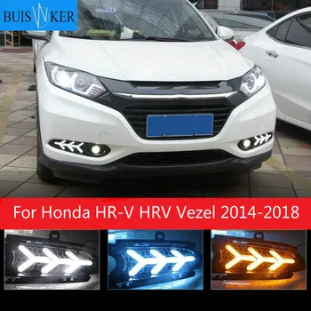 2 buc Pentru Honda HR-V HRV Vezel 2016 2017 2018 DRL lampa de ceață Lumini de Zi cu galben de semnalizare