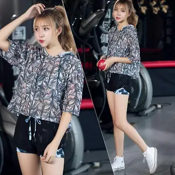 Femeile sportwear de funcționare t-shirt antrenament de fitness hoooded tricou gol yoga topuri