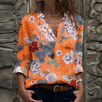 2020 Femei Vintage Imprimeu Floral Bluza Camasi Toamna Elegant De Turn-Down Mâneci Lungi Gâtul Topuri Doamnă Birou Casual Plus Dimensiune Blusa