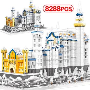 8288pcs Creator Arhitectura Orasului Ninge Swan Castelul de Diamant Blocuri Mini Micro Cărămizi Jucarii Educative pentru Copii