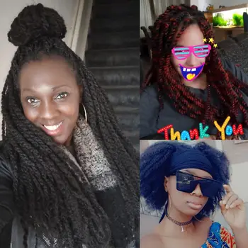 20 inch Marley Impletituri de Par Croșetat Afro Pervers Sintetice Împletirea Părului Croșetat Impletituri de Par Pentru Femei Extensii Vrac Negru Maro