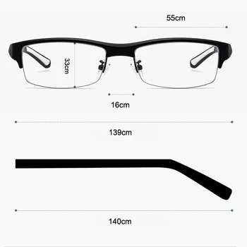 Anti-albastru Sport Fotocromatică ochelari de citit în aer liber color schimbarea Prezbiopie jumătate de Ramă de Ochelari Negru 2.5 1.50