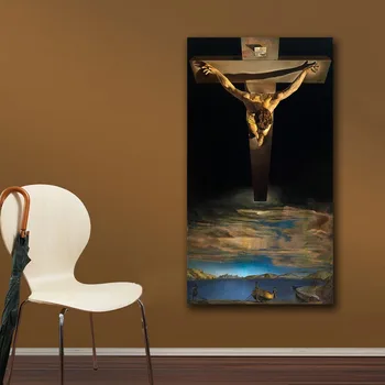 Salvador Dali-hristos-de-sfantul-ioan-de-la-cruce Arta de Perete de Perete Imagini pentru Living Home Decor Pictura in Ulei pe Panza Printuri