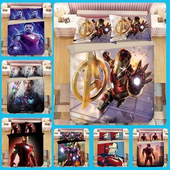 Avengers iron Man 3D de imprimare set de lenjerie de pat duvet cover set de fețe de Pernă cuvertură de pat set Căpitanul America de lenjerie de pat lenjerie de pat