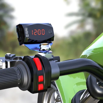 Mini 3 in 1 Digital cu LED Display Digital Voltmetru Ampermetru Ceas Termometru Indicator Indicator Panou de Metru De Masina Motocicleta