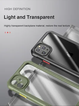 100buc Pentru iPhone 12 Mini 11 12 Pro Max XS XR Caz Militare la Șocuri Armura Rama de Silicon Acrilic Caz Pentru că SE 7 8 Plus