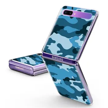 Armata Camuflaj Camuflaj Caz Pentru Samsung Galaxy Z Flip Hard Clar Plistic Telefon Coque Bancheta Rabatabila Capac De Moda Shell