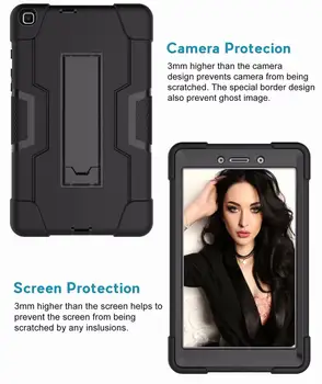 Slim tough Armor rezistent la Șocuri Accidentat Picătură de Protecție Caz de protecție cu Suport Pentru SAMSUNG Galaxy Tab a 8.0 2019 T290 T295