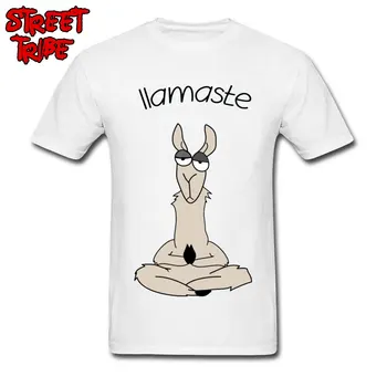 Llamaste Lamă T-shirt Amuzant Barbati Tricou Femeie Namaste Desene animate Tricou Personalizat din Bumbac de Inalta Calitate, Alb Topuri Interesante Tee
