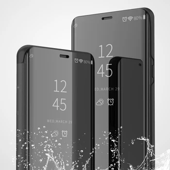 Caz Pentru Huawei Mate 20 Lite Flip Cover Smart Magnetism Vedere Clară Oglindă Sta Coajă de Telefon sFor Huawei Mate 20 Lite Coque Funda