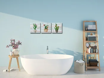 3 Panouri de Panza, Postere si Printuri Înflorit Floare de Cactus Print Decor Acasă Pictura Stil Modern, Camera de zi de Decorare Imagini