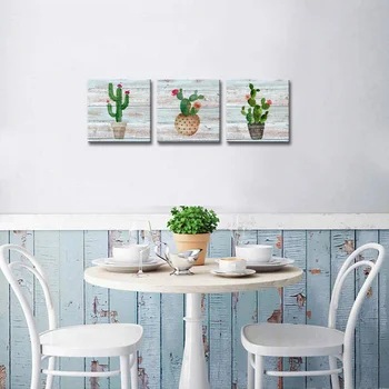 3 Panouri de Panza, Postere si Printuri Înflorit Floare de Cactus Print Decor Acasă Pictura Stil Modern, Camera de zi de Decorare Imagini