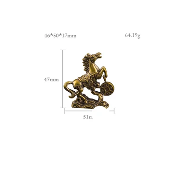 Alamă Cal Pas pe Monede Norocos Statueta Feng Shui Birou Ornament Zodiac Figurine de Animale Miniaturi Cupru Pur Meserii Colecții