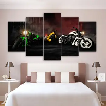 Modern Modular Canvas Decor Acasă Picturi 5 Set de Curse de Motociclete Driver Arta de Perete Printuri Cadru de Imagine HD Pentru Camera Copii
