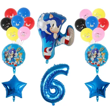 20buc Sonic Baloane Super-Erou Balon Latex Fată Băiat Happy Brithday Tema Decor Petrecere Arc Ghirlanda Trusa Latex Aer Globos