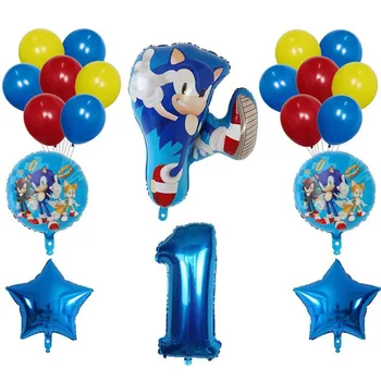 20buc Sonic Baloane Super-Erou Balon Latex Fată Băiat Happy Brithday Tema Decor Petrecere Arc Ghirlanda Trusa Latex Aer Globos