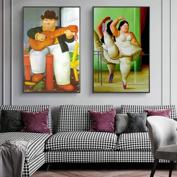 Omul cu o Chitara De Fernando Botero Arta Celebre Picturi Bailarina Canvas Postere de Arta Si Imprimeuri Clasice Poze Decor Acasă